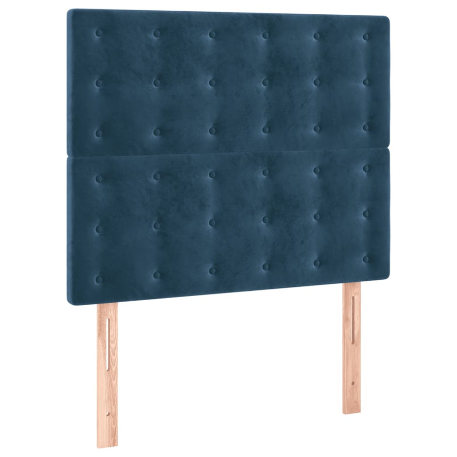 Boxspring Met Matras Fluweel Donkerblauw 120 x 200 cm Knopen