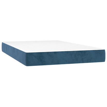 Boxspring Met Matras Fluweel Donkerblauw 120 x 200 cm Knopen