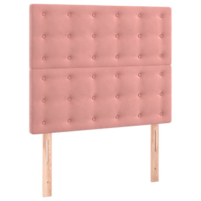 Boxspring Met Matras Fluweel Roze 120 x 200 cm Knopen