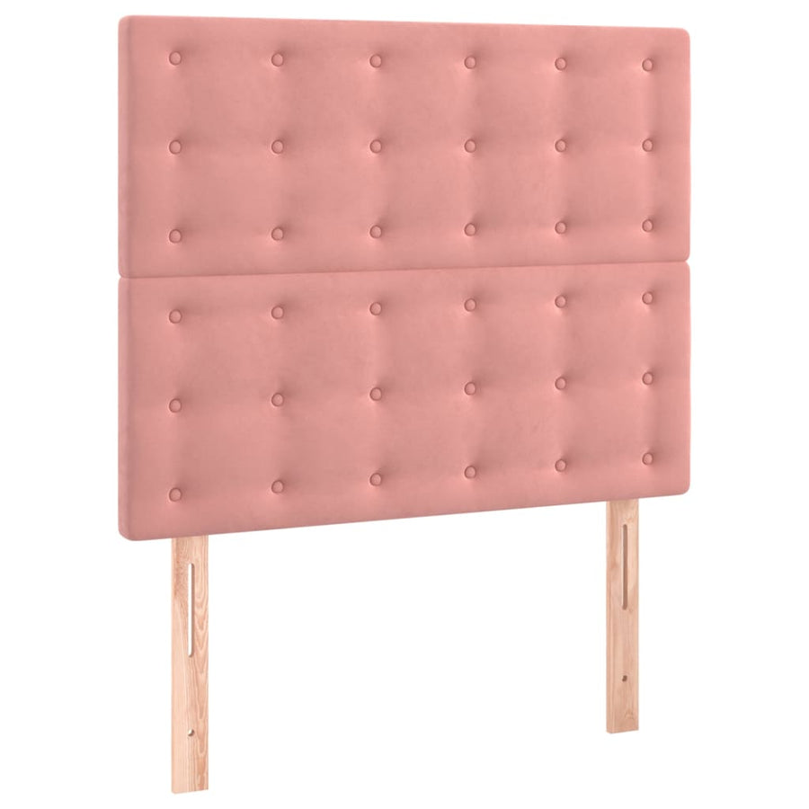 Boxspring Met Matras Fluweel Roze 120 x 200 cm Knopen
