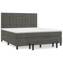 Boxspring Met Matras Fluweel Donkergrijs 160 x 200 cm Knopen