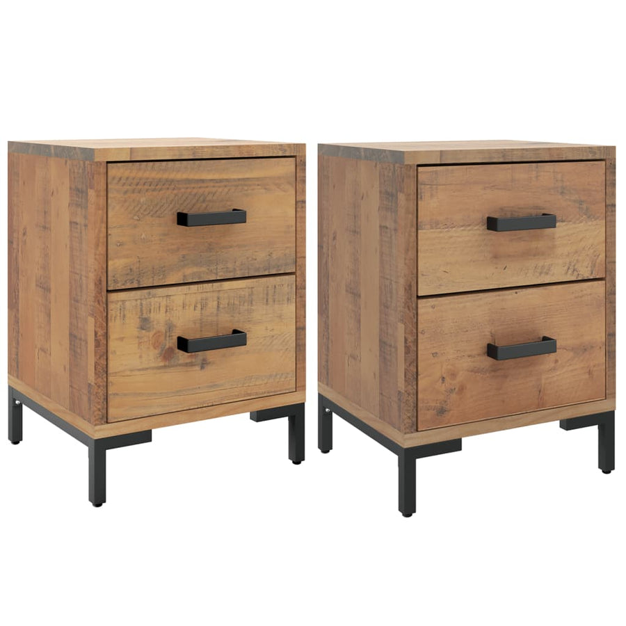 Nachtkastjes Massief Grenenhout 2 36 x 30 x 45 cm Bruin