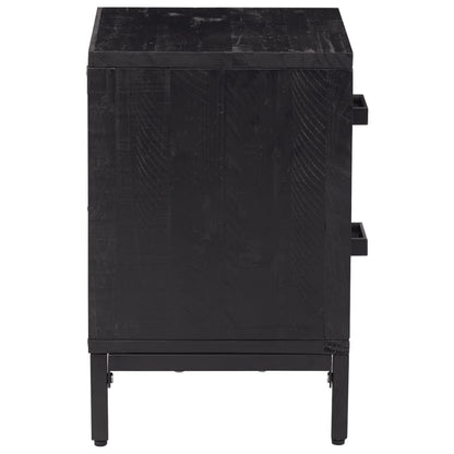 Nachtkastjes Massief Grenenhout 2 36 x 30 x 45 cm Zwart