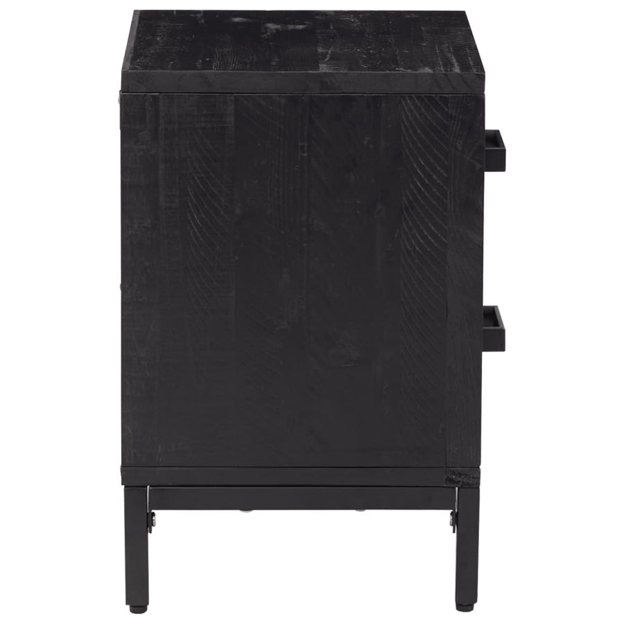 Nachtkastjes Massief Grenenhout 2 36 x 30 x 45 cm Zwart