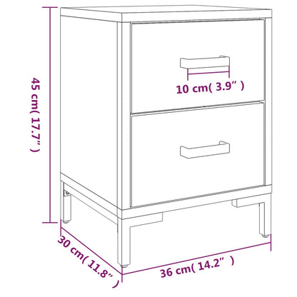 Nachtkastjes Massief Grenenhout 2 36 x 30 x 45 cm Zwart