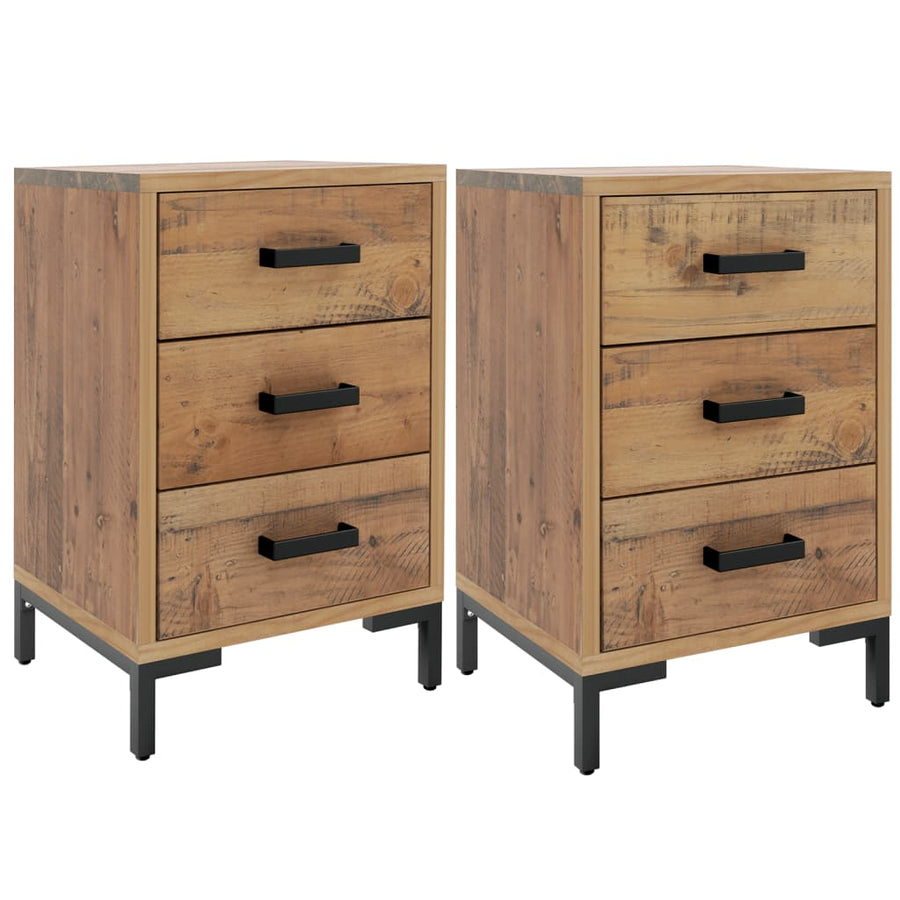 Nachtkastjes Massief Grenenhout 2 40 x 30 x 55 cm Bruin