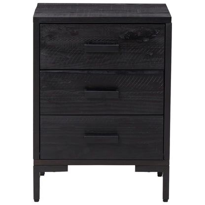 Nachtkastjes 2 St 40X30X55 Cm Massief Grenenhout Zwart