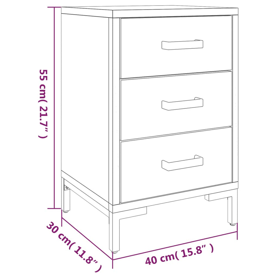 Nachtkastjes 2 St 40X30X55 Cm Massief Grenenhout Zwart