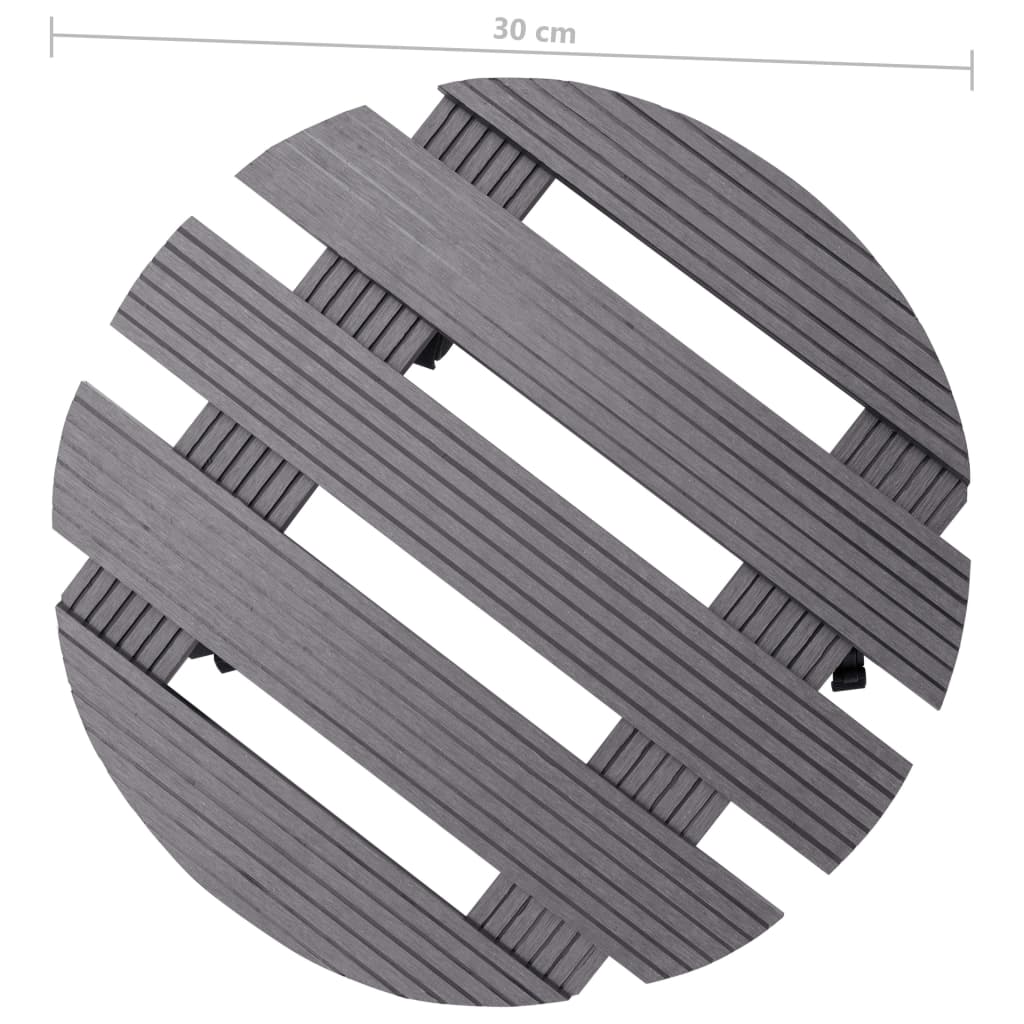 Plantentrolleys Ø30X7,5 Cm Hkc 4 Grijs Rond