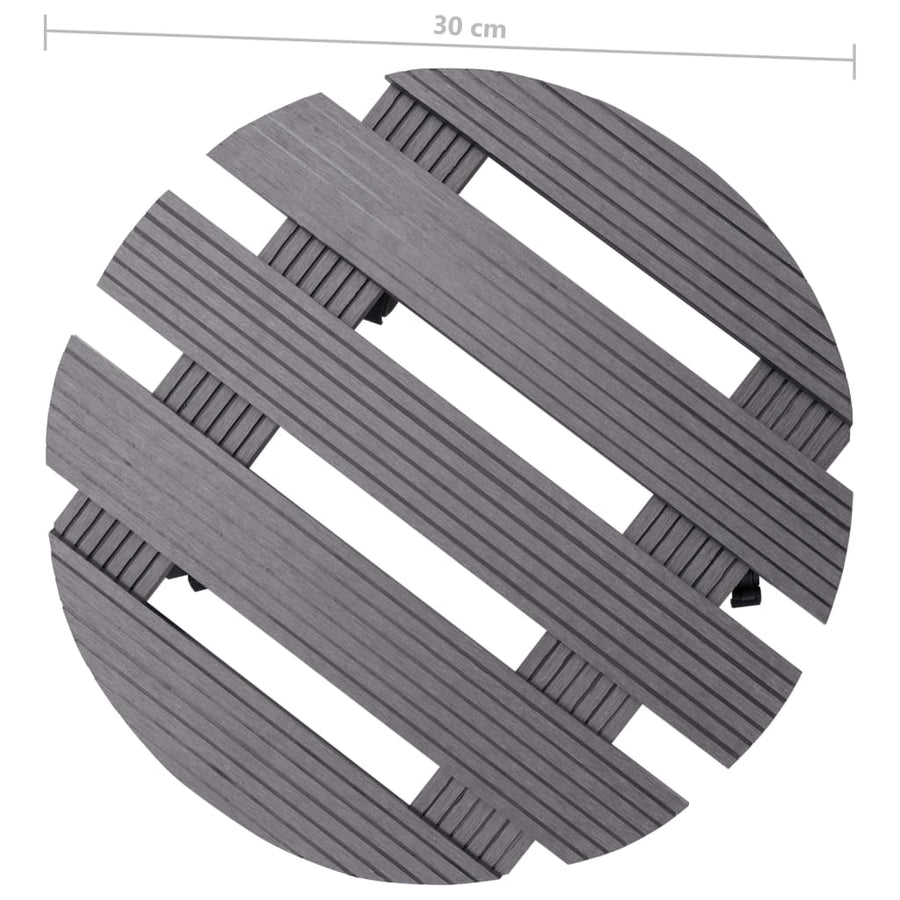Plantentrolleys Ø30X7,5 Cm Hkc 4 Grijs Rond