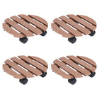Plant trolleys 4 pcs Ø30x7.5 cm HKC brown