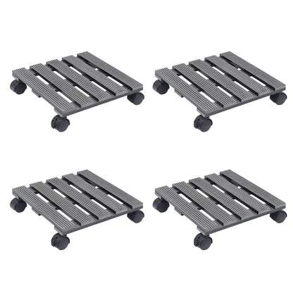 Plantentrolleys 4 St 30X30X7,5 Cm Hkc Grijs