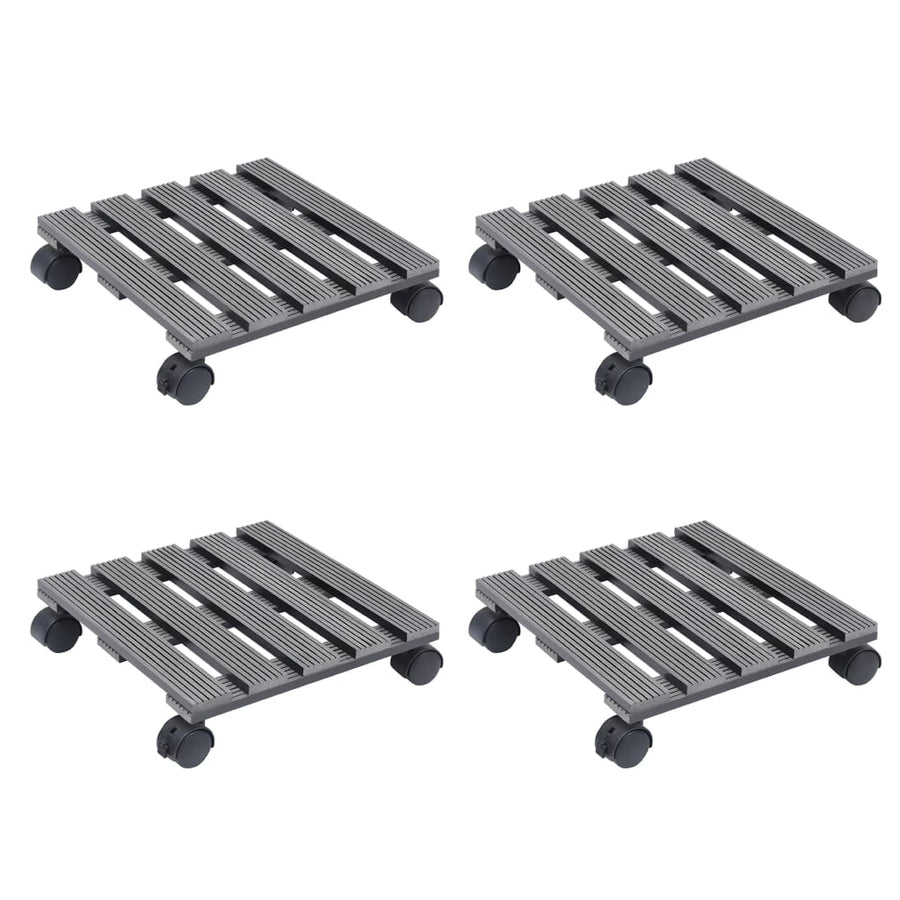 Plantentrolleys 4 St 30X30X7,5 Cm Hkc Grijs