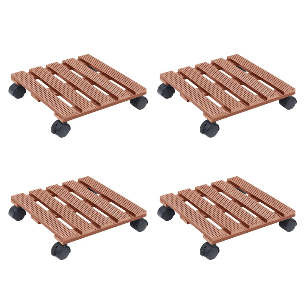 Plantentrolleys 30X30X7,5 Cm Hkc 4 Bruin Vierkant