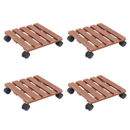 Plantentrolleys 30X30X7,5 Cm Hkc 4 Bruin Vierkant