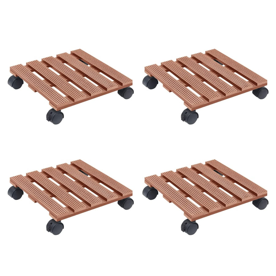 Plantentrolleys 30X30X7,5 Cm Hkc 4 Bruin Vierkant