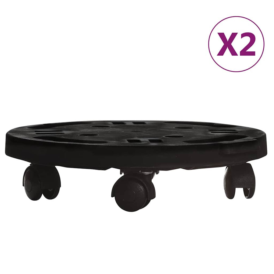 Plantentrolleys Met Wielen 170 Kg Diameter 30 Cm Zwart 2