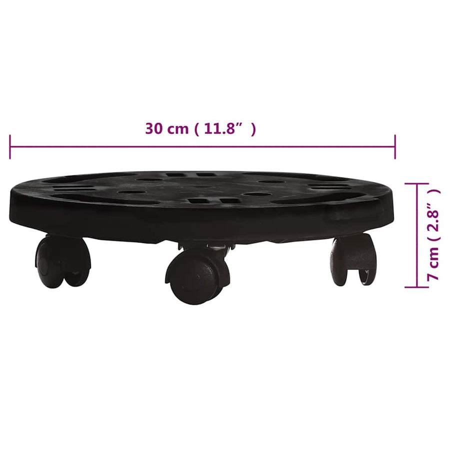 Plantentrolleys Met Wielen 170 Kg Diameter 30 Cm Zwart 2