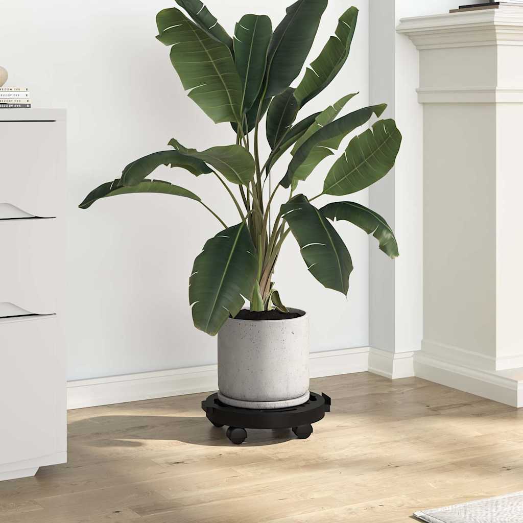 Plantentrolleys Met Wielen 170 Kg Diameter 30 Cm Zwart 2