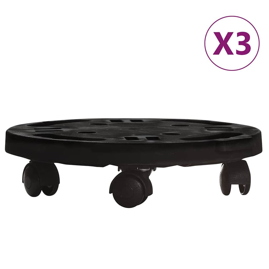 Plantentrolleys Met Wielen 170 Kg Diameter 30 Cm Zwart 3