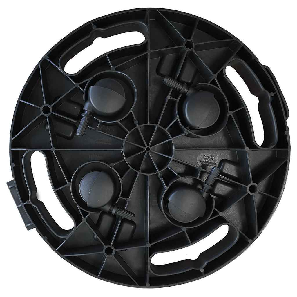 Plantentrolleys Met Wielen 170 Kg Diameter 30 Cm Zwart 3