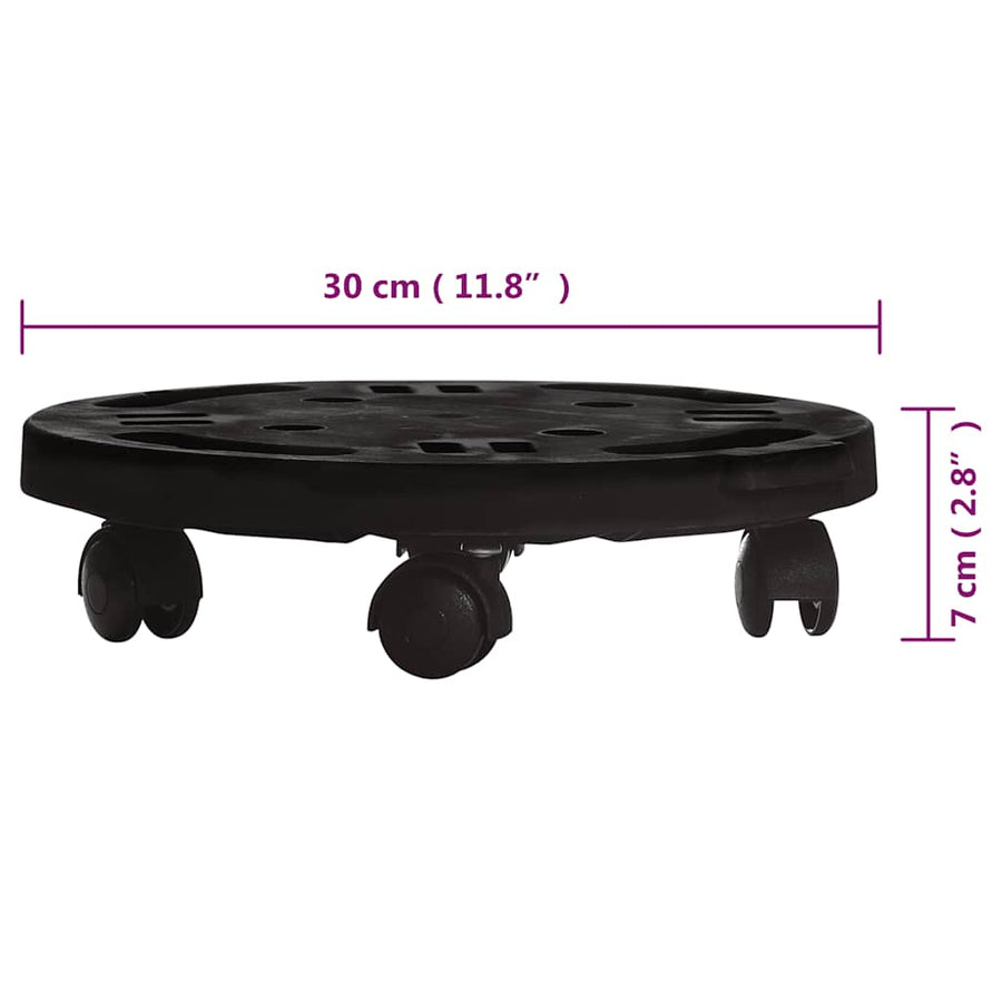 Plantentrolleys Met Wielen 170 Kg Diameter 30 Cm Zwart 3
