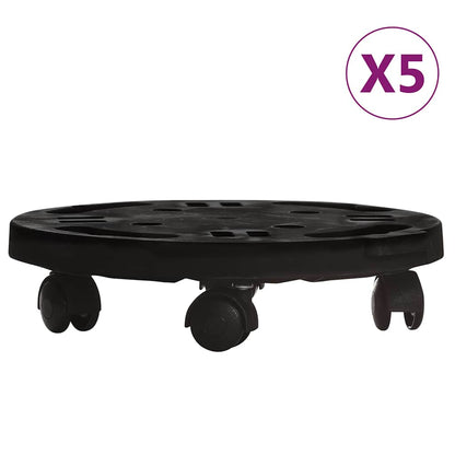 Plantentrolleys Met Wielen 170 Kg Diameter 30 Cm Zwart 5