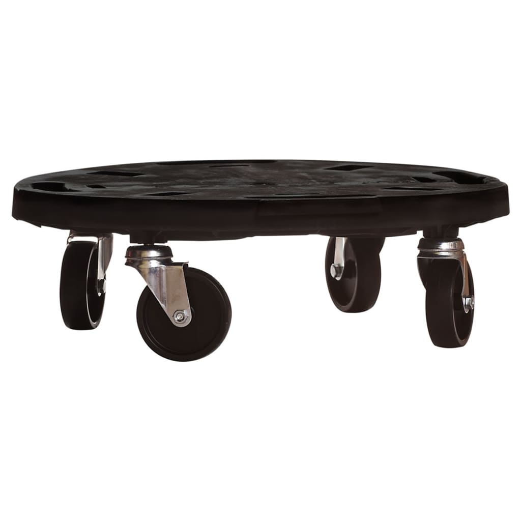 Plantentrolleys met wielen 2 st 275 kg diameter 40 cm zwart