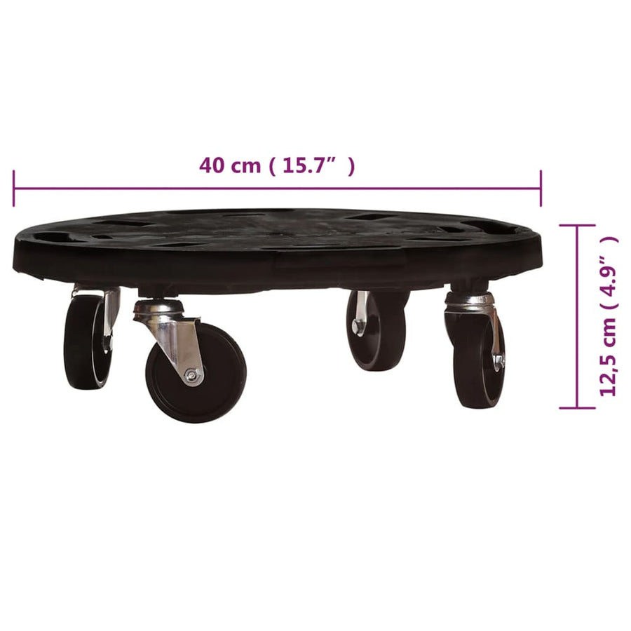 Plantentrolleys Met Wielen 5 St 275 Kg Diameter 40 Cm Zwart 5