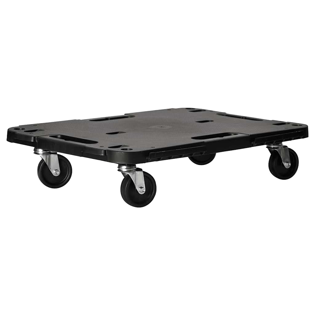 Transporttrolleys 2 st 58x38x12 cm polypropeen zwart
