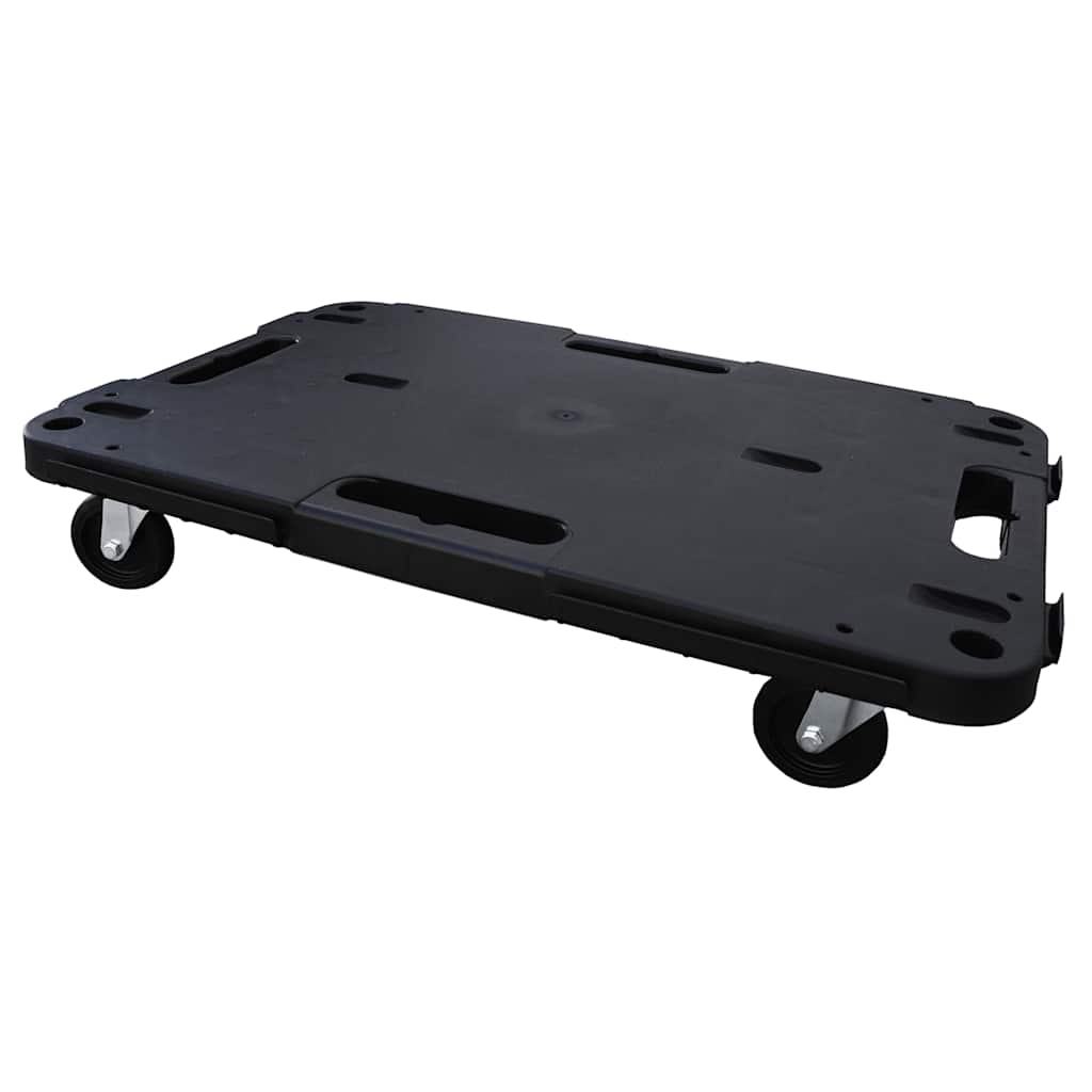 Transporttrolleys 2 st 58x38x12 cm polypropeen zwart