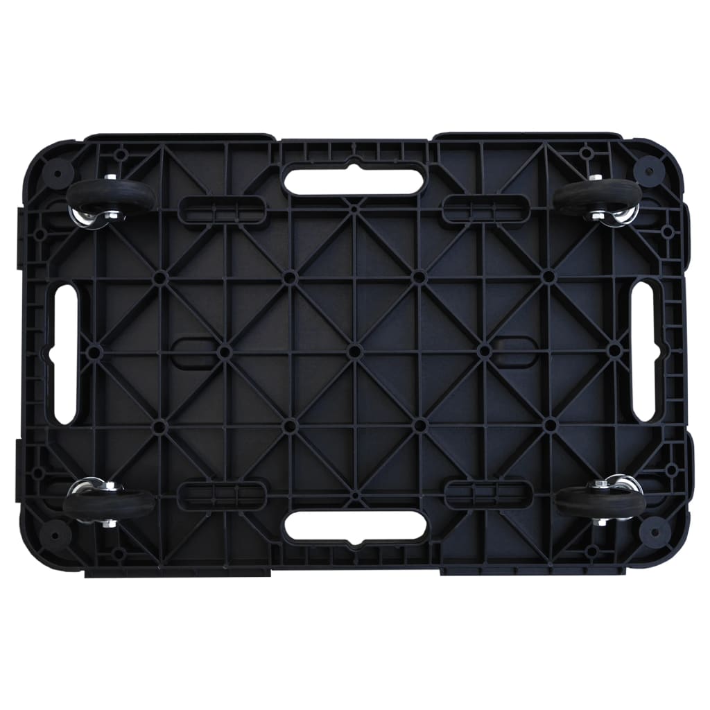 Transporttrolleys 3 st 58x38x12 cm polypropeen zwart