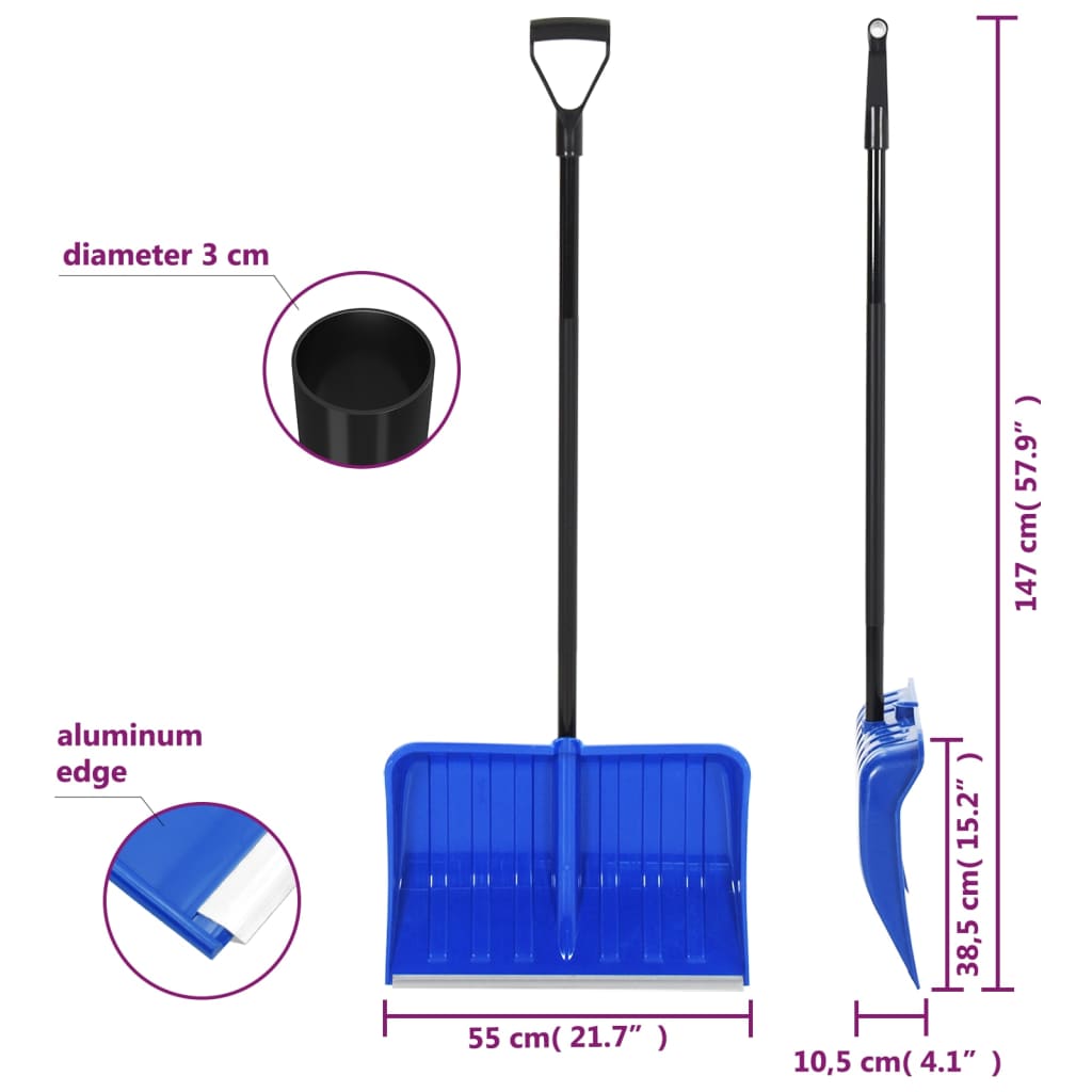 Sneeuwschep 147 Cm Metaal Blauw