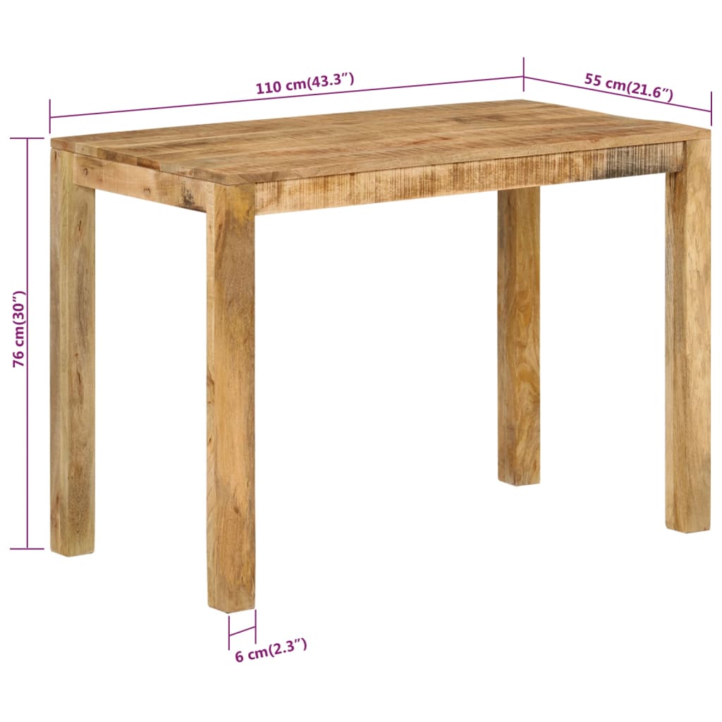 Eettafel 110X55X76 Cm Massief Mangohout 110 x 55 x 76 cm