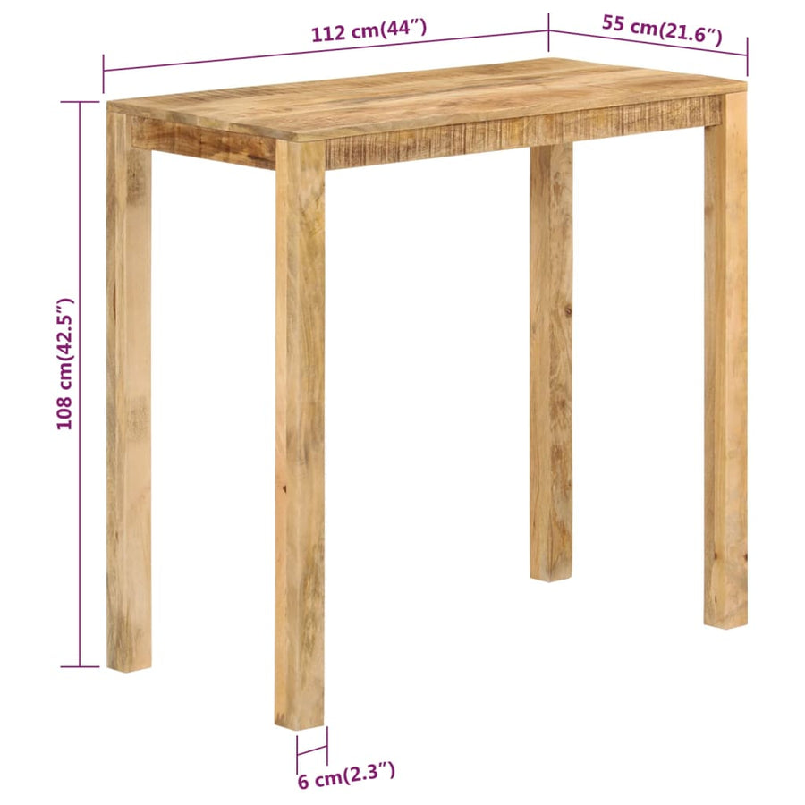Bartafel 112 x 55 x 108 cm massief mangohout