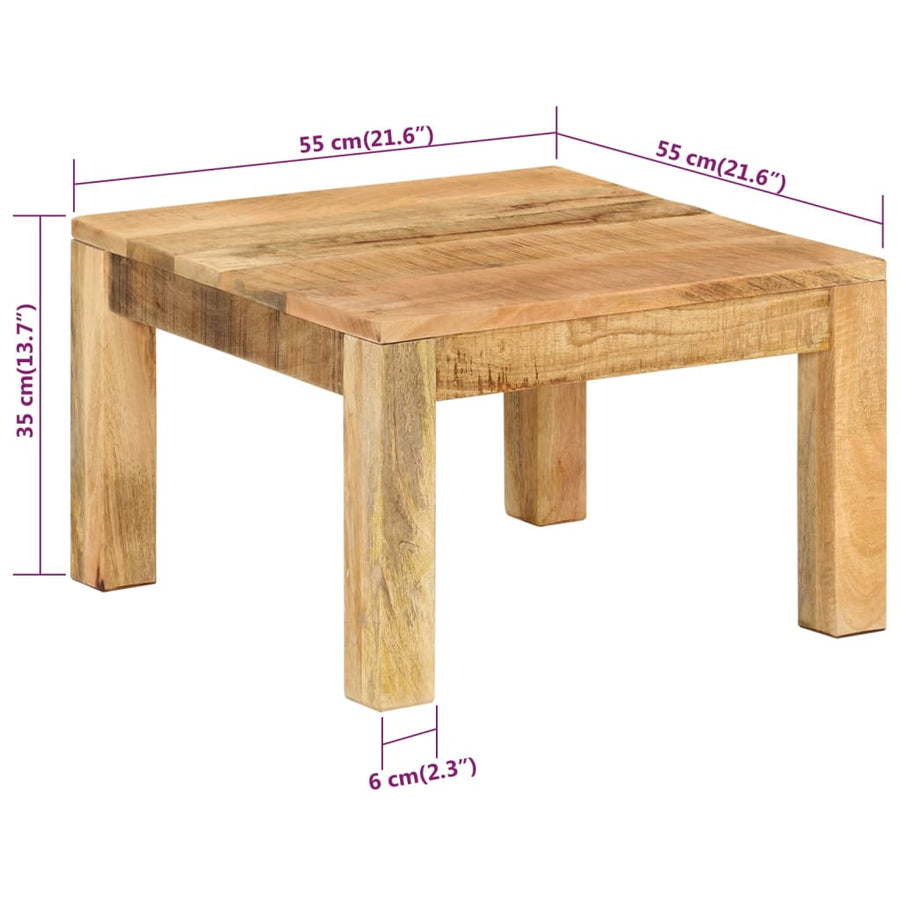Salontafel 55 x 55 x 35 cm massief mangohout