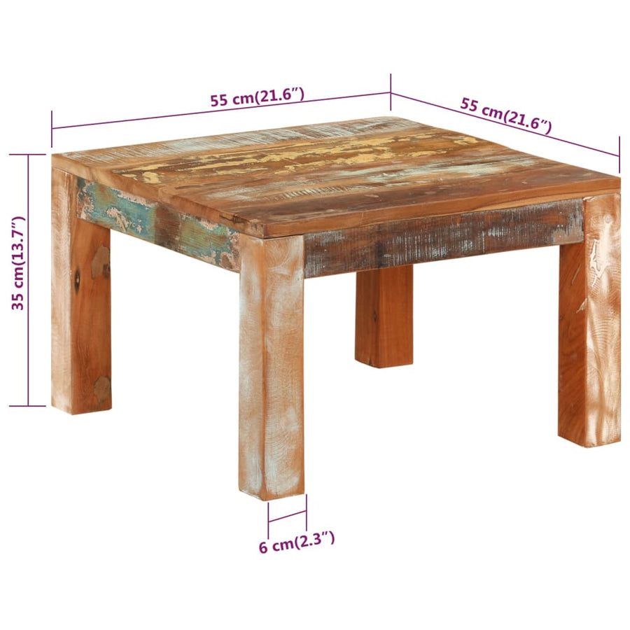 Salontafel 55 x 55 x 35 cm massief gerecycled hout