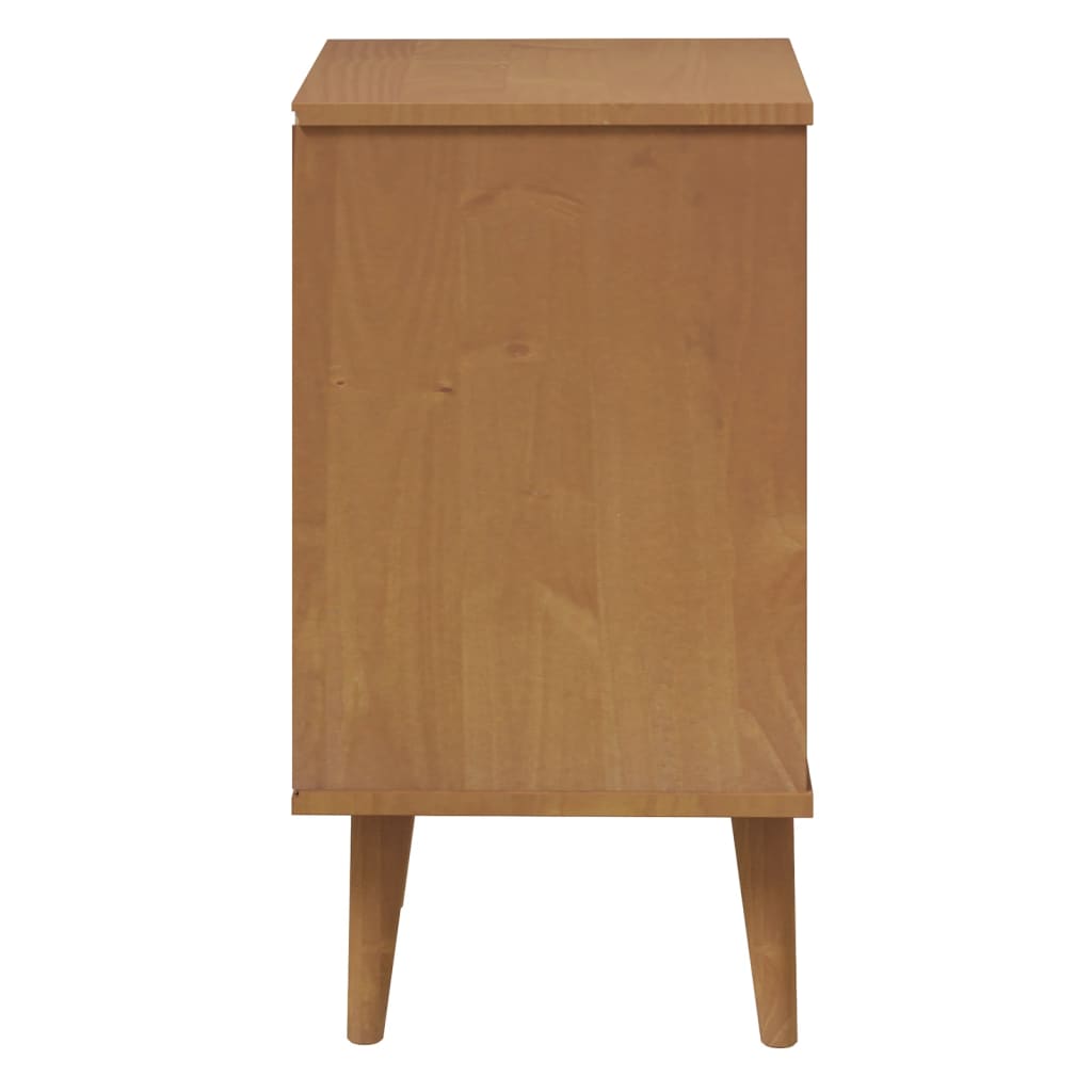 Nachtkastje Molde 40X35X65 Cm Massief Grenenhout Bruin