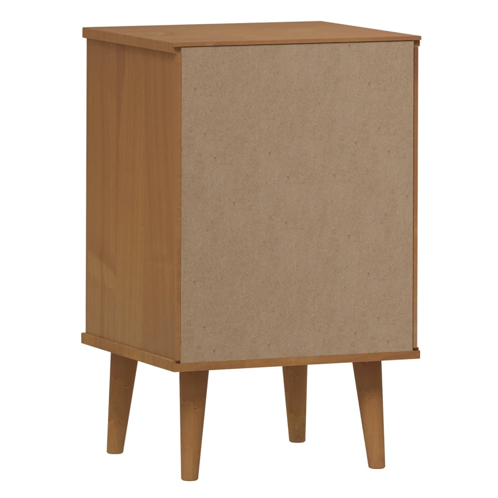 Nachtkastje Molde 40X35X65 Cm Massief Grenenhout Bruin