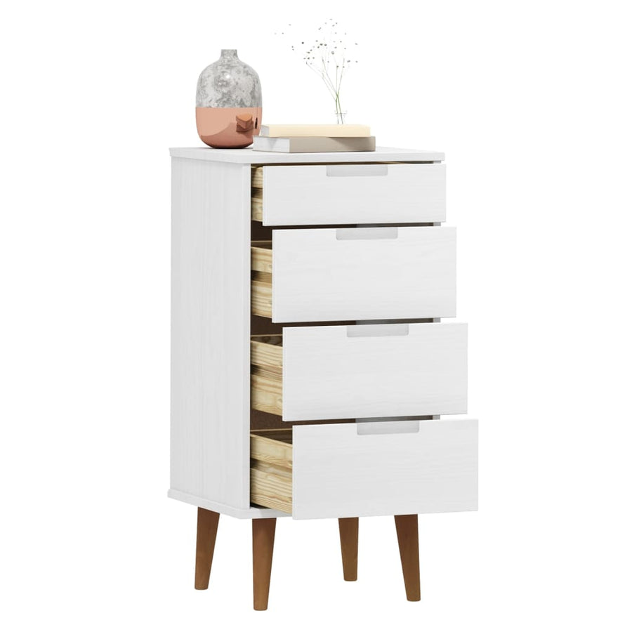 Ladekast Molde 40X35X82 Cm Massief Grenenhout Wit