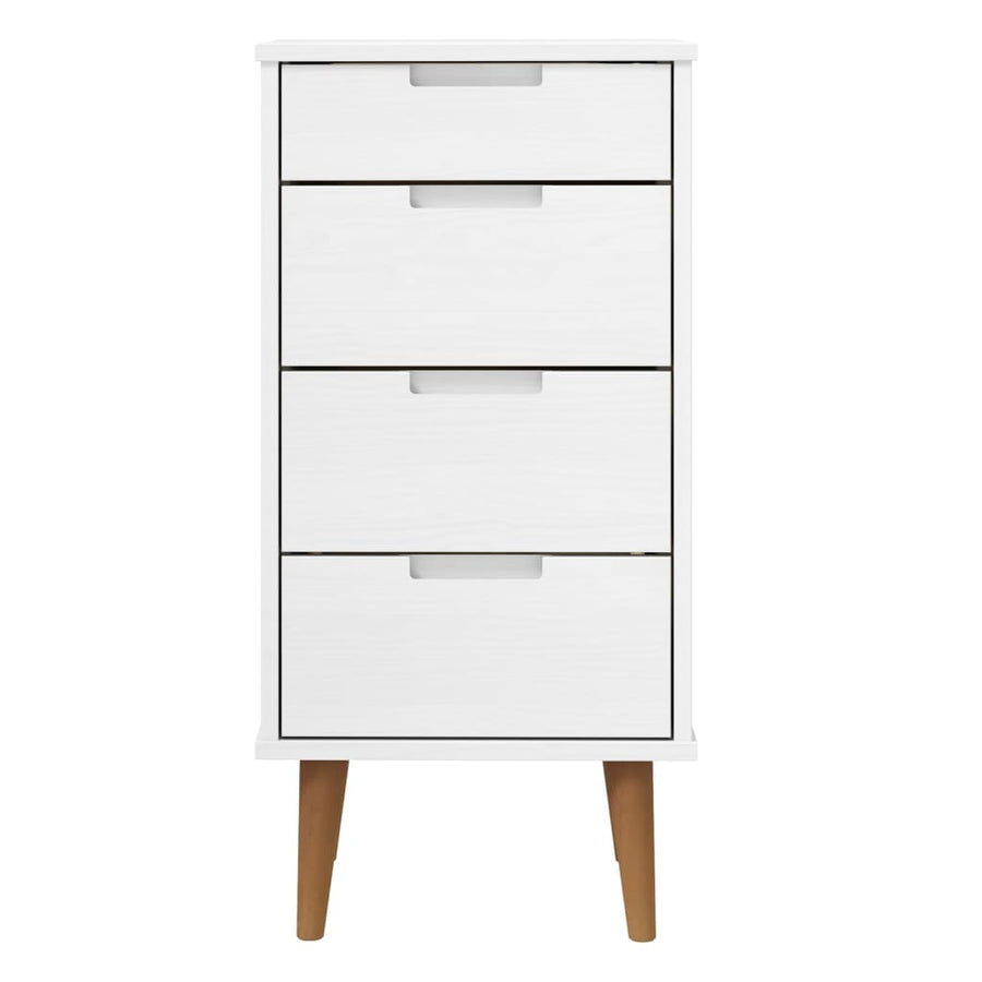 Ladekast Molde 40X35X82 Cm Massief Grenenhout Wit