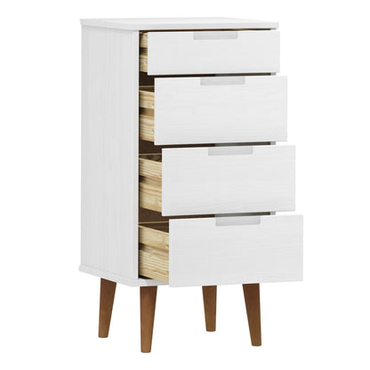 Ladekast Molde 40X35X82 Cm Massief Grenenhout Wit