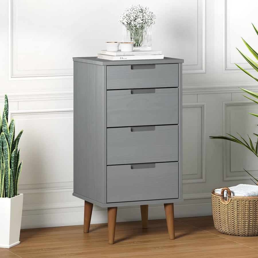 Ladekast Molde 40X35X82 Cm Massief Grenenhout Wit