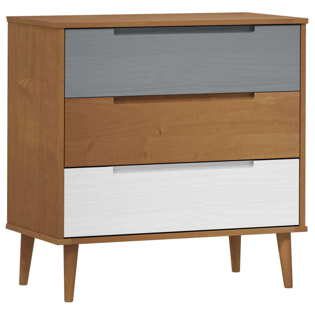 Ladekast Molde 80X40X80 Cm Massief Grenenhout Bruin