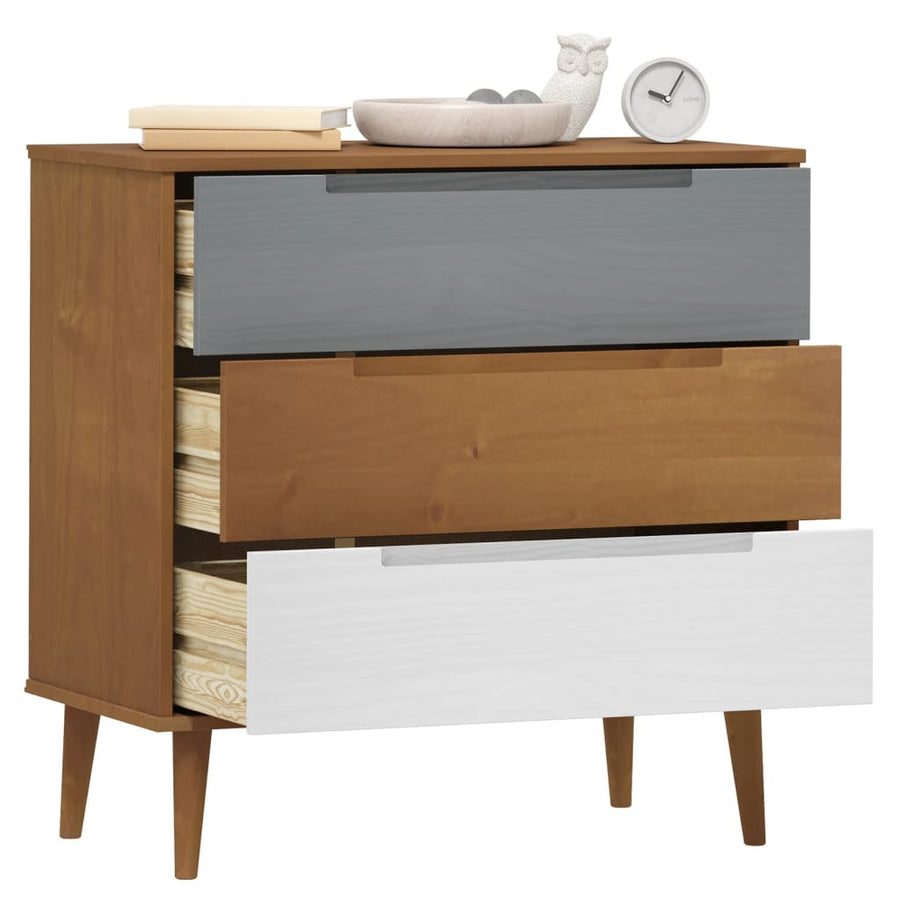 Ladekast Molde 80X40X80 Cm Massief Grenenhout Bruin