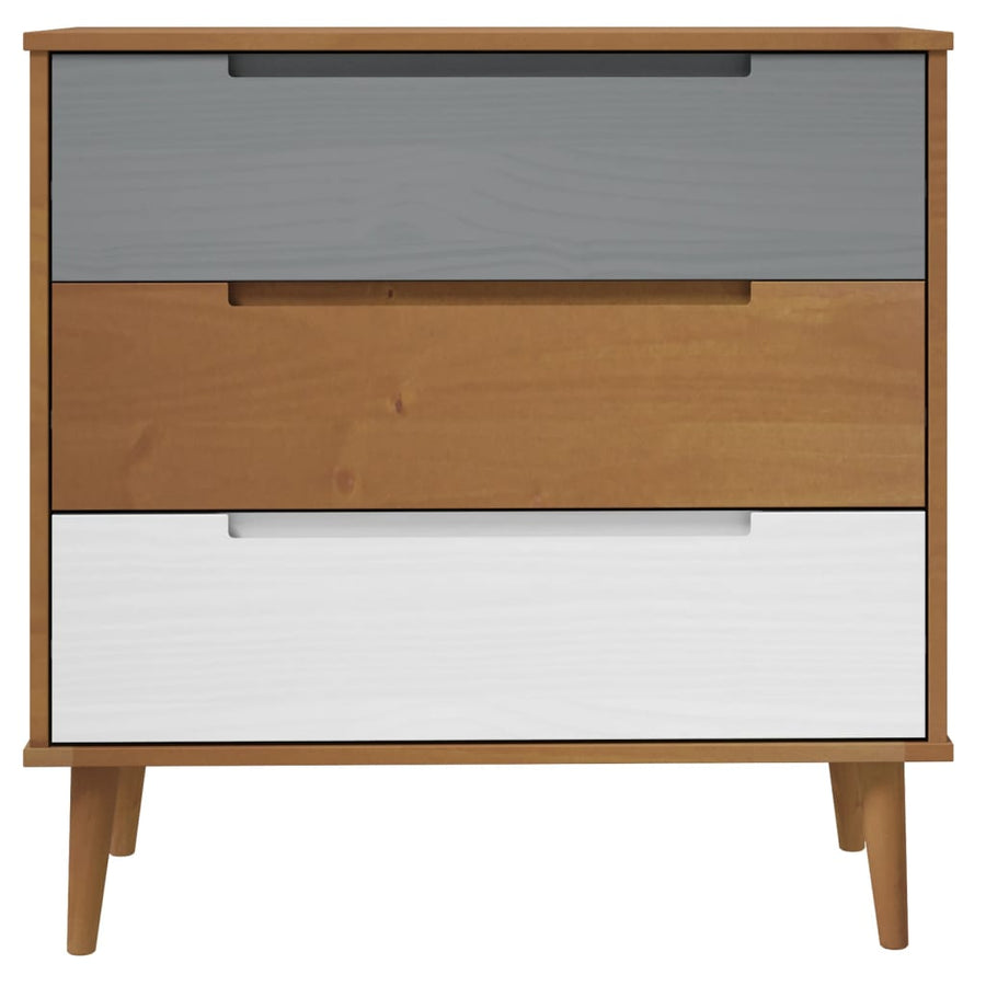 Ladekast Molde 80X40X80 Cm Massief Grenenhout Bruin