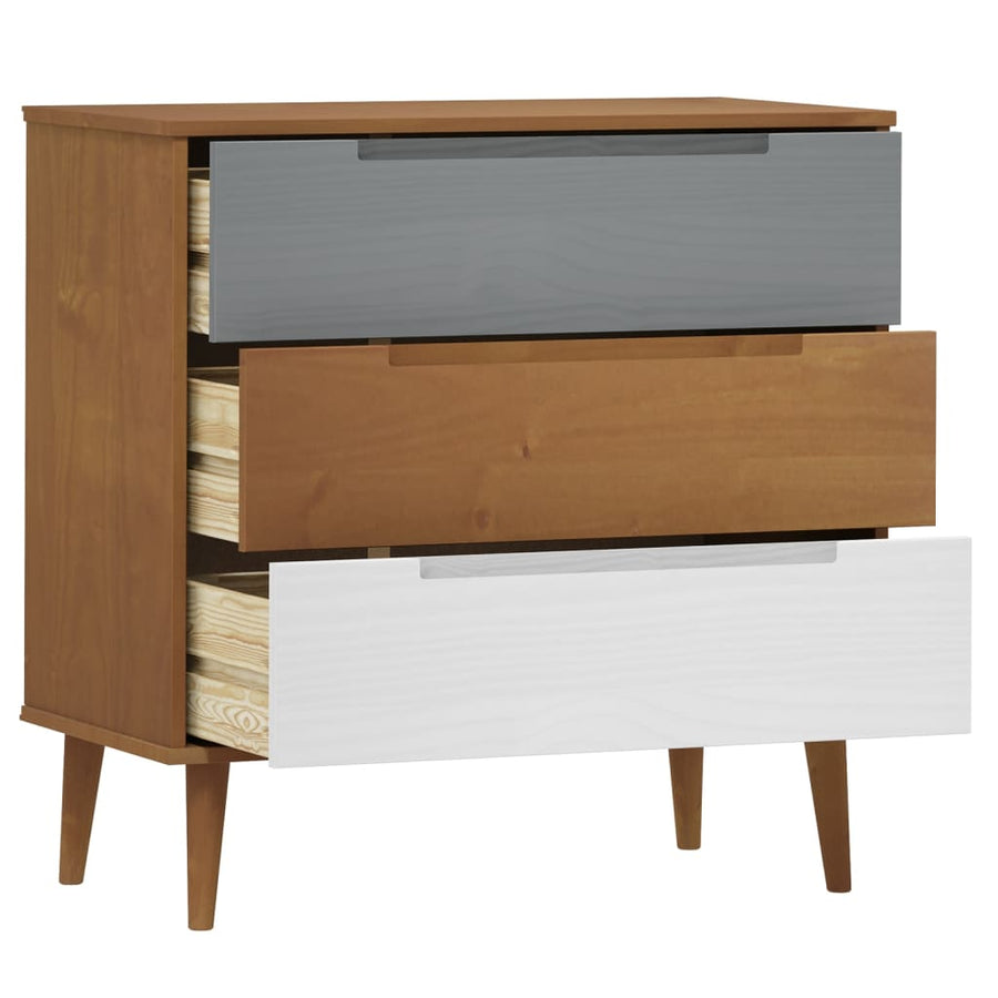 Ladekast Molde 80X40X80 Cm Massief Grenenhout Bruin