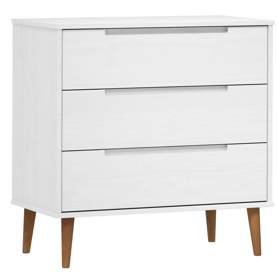 Ladekast Molde 80X40X80 Cm Massief Grenenhout Wit