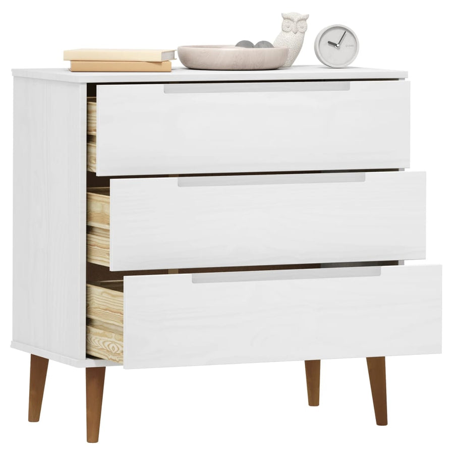 Ladekast Molde 80X40X80 Cm Massief Grenenhout Wit