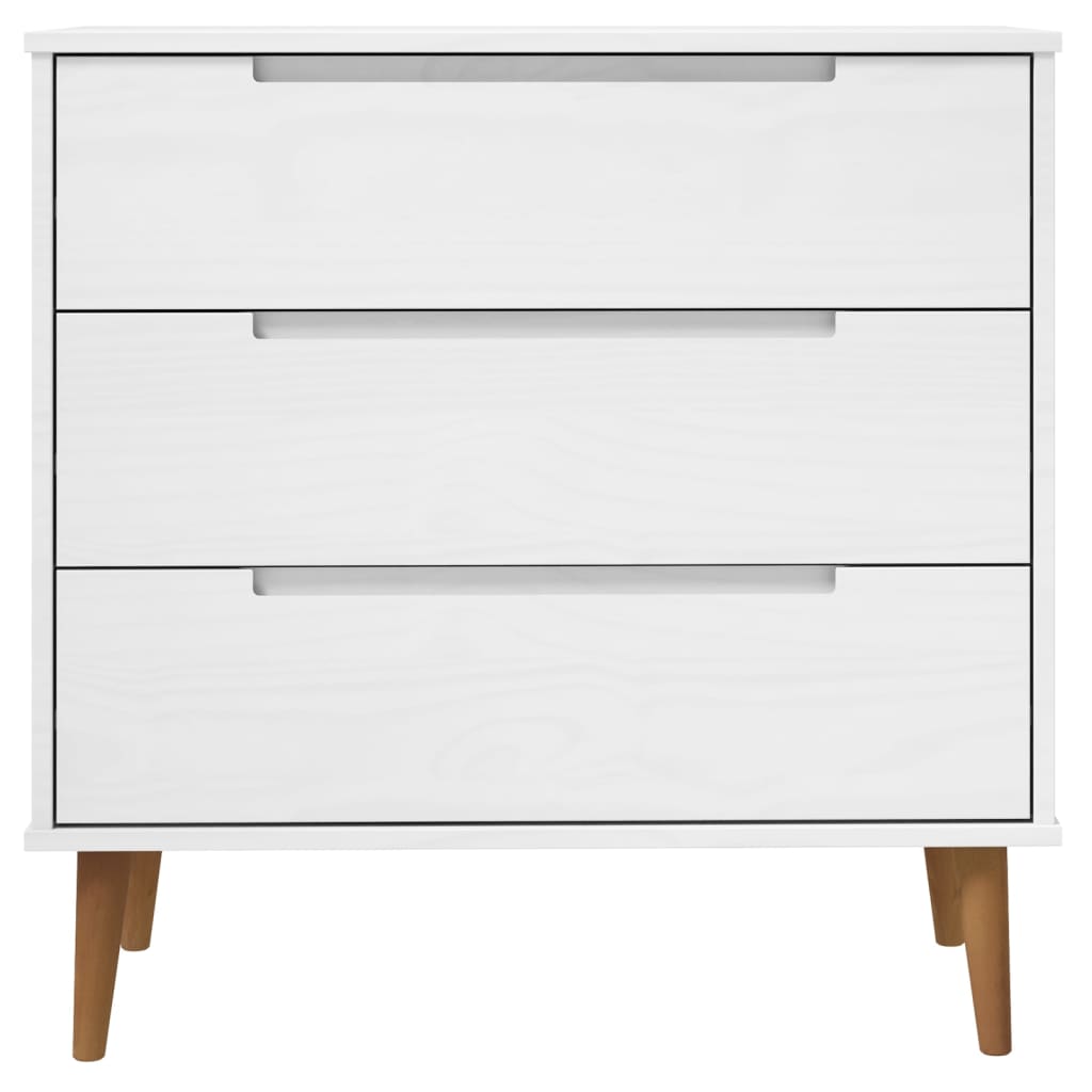 Ladekast Molde 80X40X80 Cm Massief Grenenhout Wit